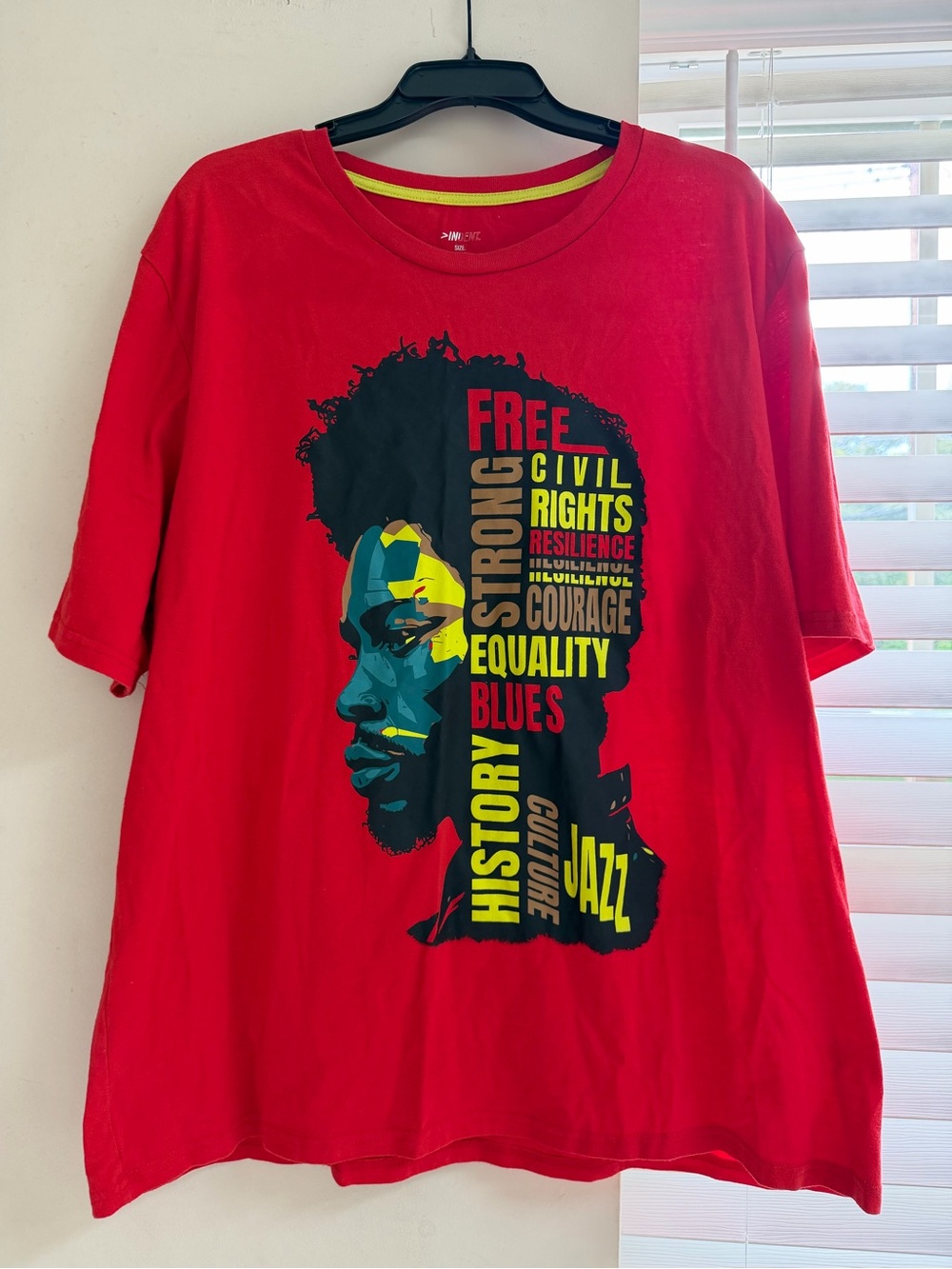 Men's Red Graphic Tee with Civil Rights Portrait